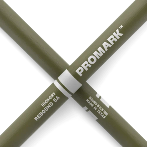 ProMark Rebound 5A Painted RBH565AW Army Green - crossed sticks