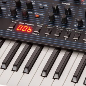 Sequential OB-6 Keyboard - front panel and keys close-up Sequential OB-6 Keyboard 6 Voice Polyphonic Analogue Synthesiser