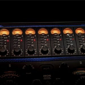 SPL Audio Crescendo 8 Preamp - in a studio rack with VU meters lit
