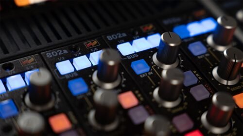 Wolff Audio Console ST-48 - 802A input channel strip close-up Wolff Audio Console ST-48 Channel Console