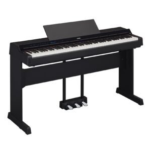 Yamaha PS500 88-key Smart Digital Piano w/Stream Lights Technology, PA500C Power Adapter and FC4A Sustain Pedal, Black