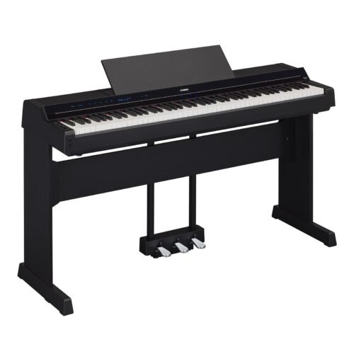 Yamaha PS500 88-key Smart Digital Piano w/Stream Lights Technology, PA500C Power Adapter and FC4A Sustain Pedal, Black
