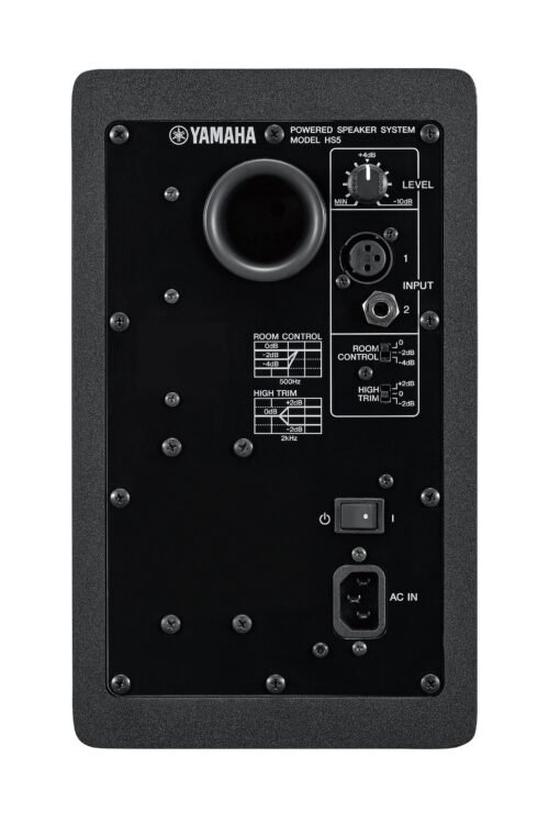 Yamaha HS5 - rear panel with XLR/TRS inputs and room controls Yamaha HS5 5-Inch Active Powered Studio Monitor Pair - Black