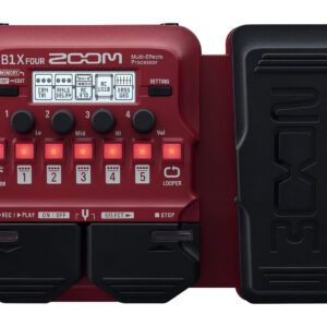 Zoom B1X Four Bass Multi-Effects Pedal (Red)
